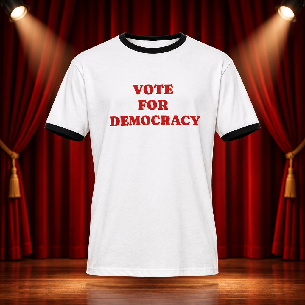 Vote for democracy - Unisex ringer t-shirt